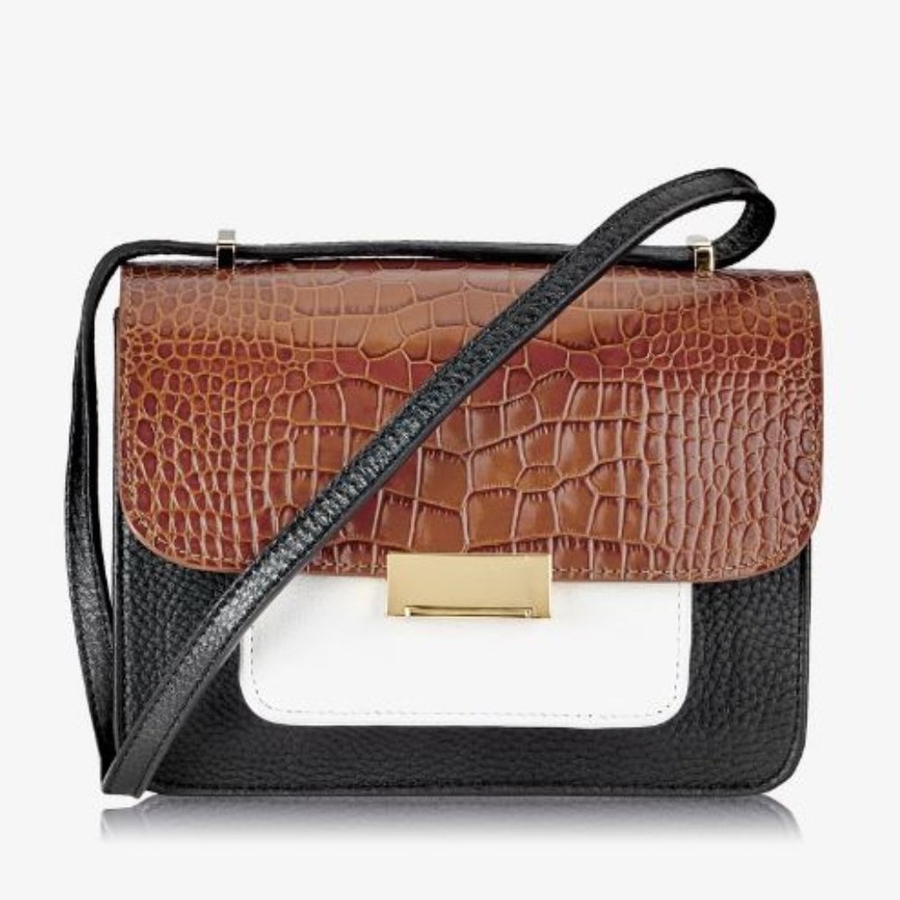 GiGi New York Abigail Crossbody Cognac Croco - Picture 1 of 8